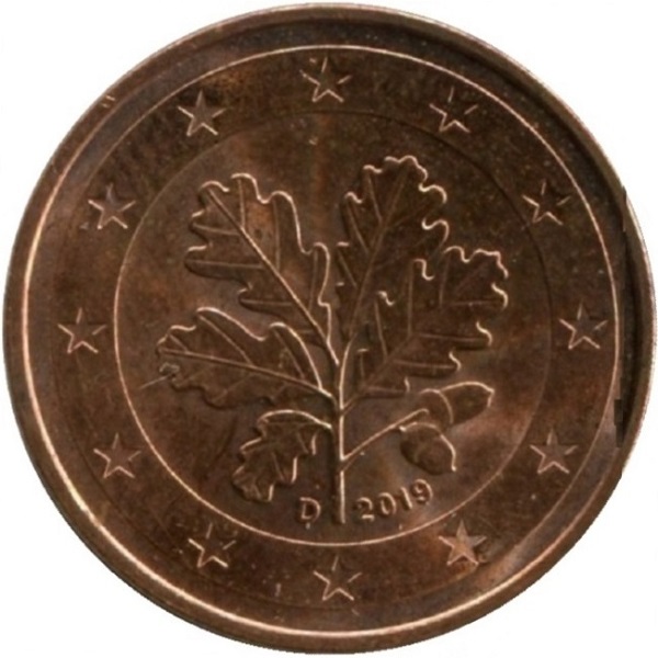 Германия 5 Евро цент (2019) "D" KM#