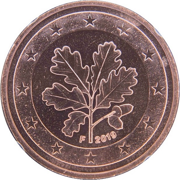 Германия 5 Евро цент (2019) "F" KM#
