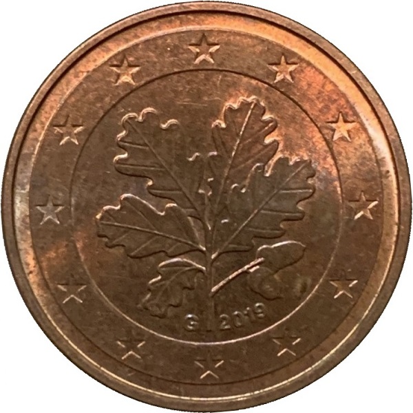 Германия 5 Евро цент (2019) "G" KM#