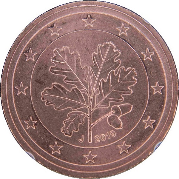 Германия 5 Евро цент (2019) "J" KM#