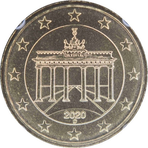 Германия 10 Евро цент (2020) "D" KM#