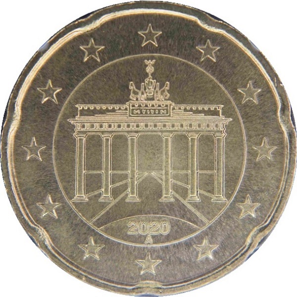 Германия 20 Евро цент (2020) "A" KM#