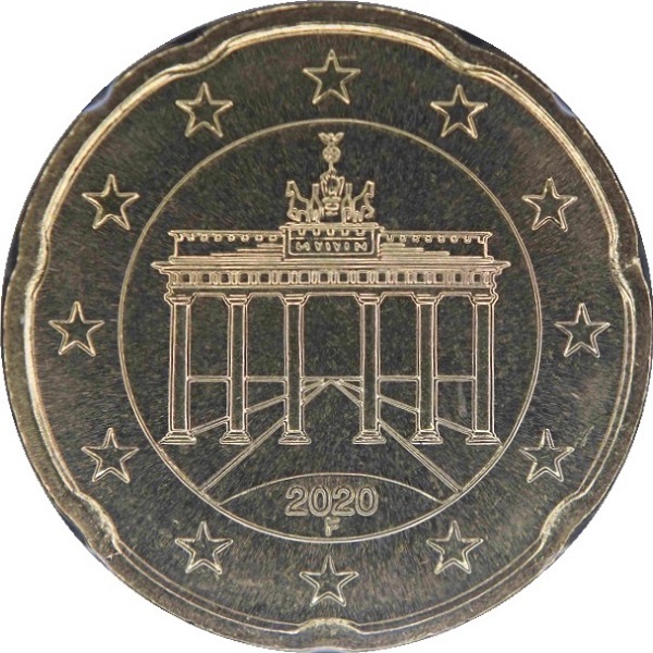 Германия 20 Евро цент (2020) "F" KM#
