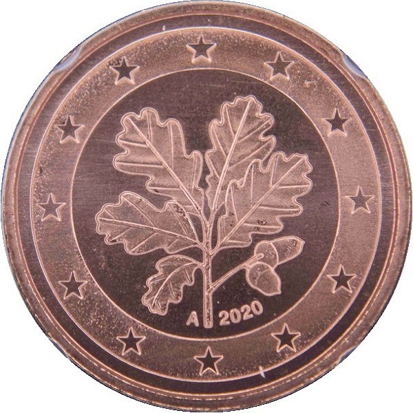 Германия 2 Евро цент (2020) "A" KM#