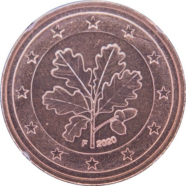 Германия 2 Евро цент (2020) "F" KM#