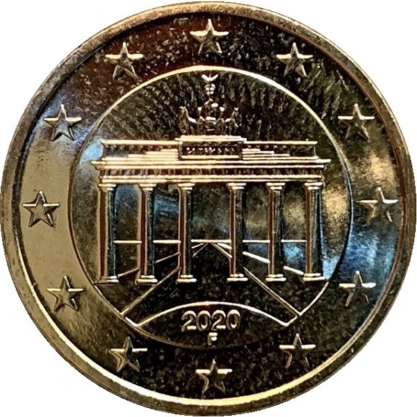 Германия 50 Евро цент (2020) "F" KM#