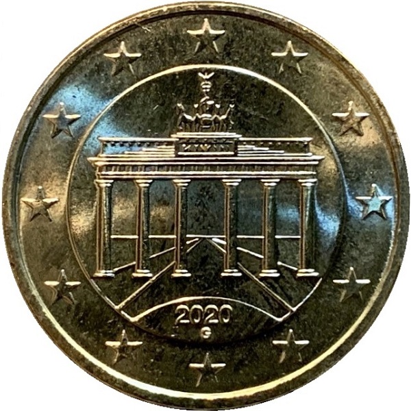 Германия 50 Евро цент (2020) "G" KM#