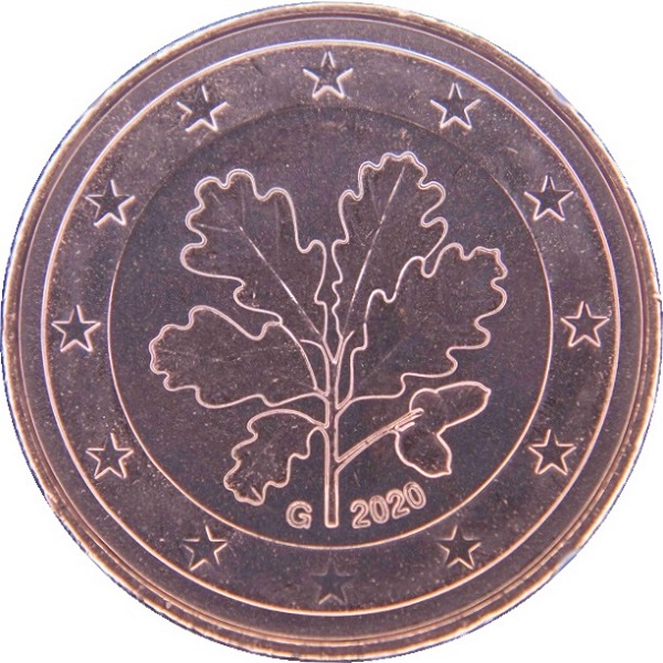 Германия 5 Евро цент (2020) "G" KM#