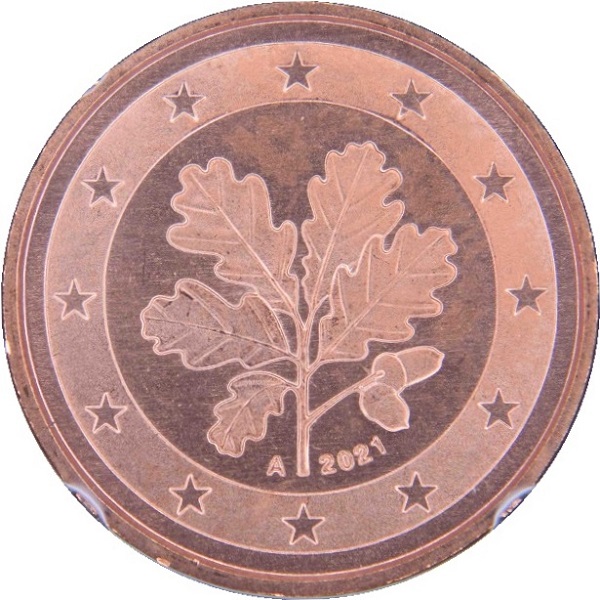 Germany 1 Euro cent (2021) "A" KM#