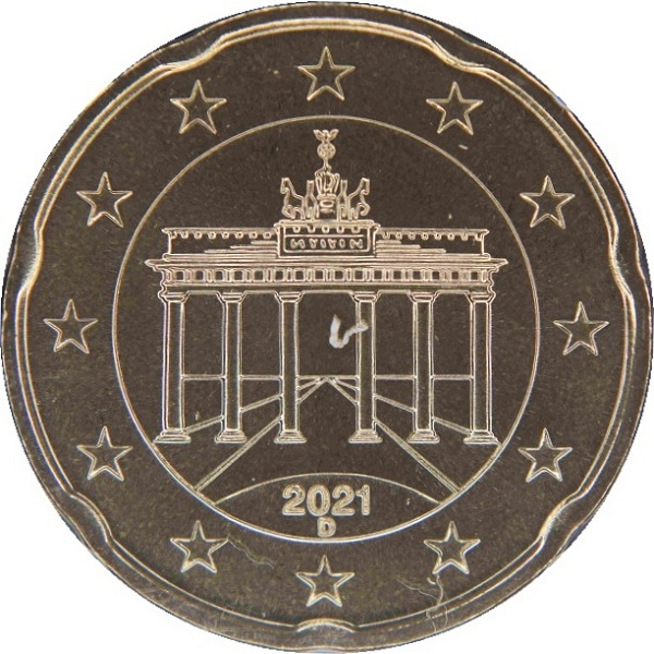 Germany 20 Euro cent (2021) "D" KM#