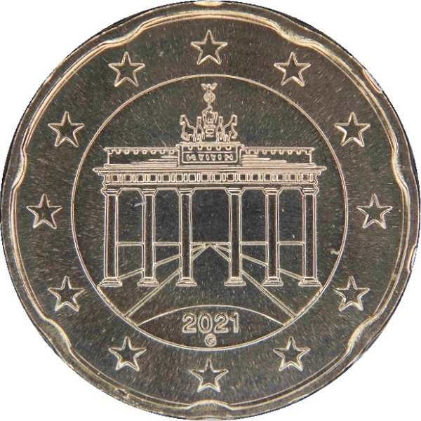 Германия 20 Евро цент (2021) "G" KM#