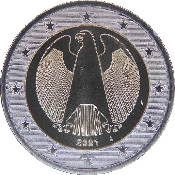 Germany 2 Euro (2021) "J" KM#