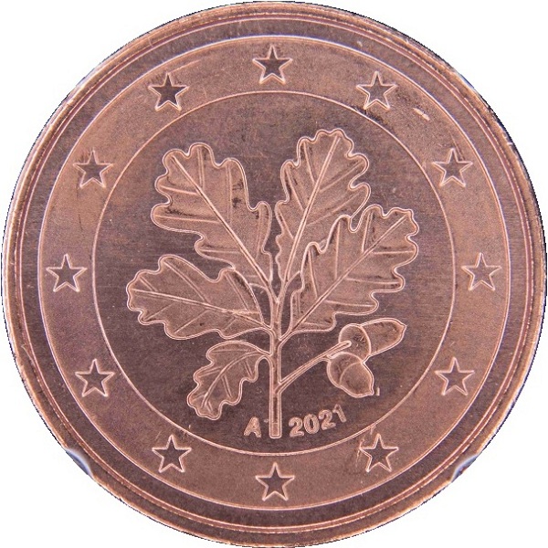 Germany 2 Euro cent (2021) "A" KM#