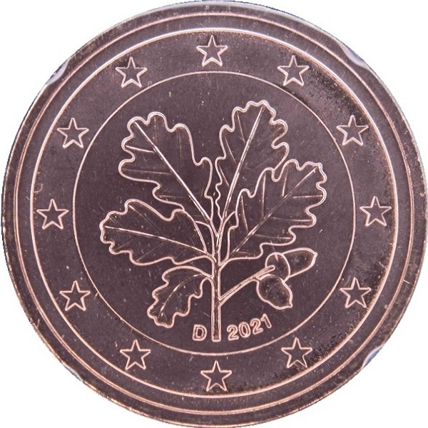 Germany 2 Euro cent (2021) "D" KM#
