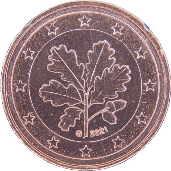 Германия 2 Евро цент (2021) "G" KM#