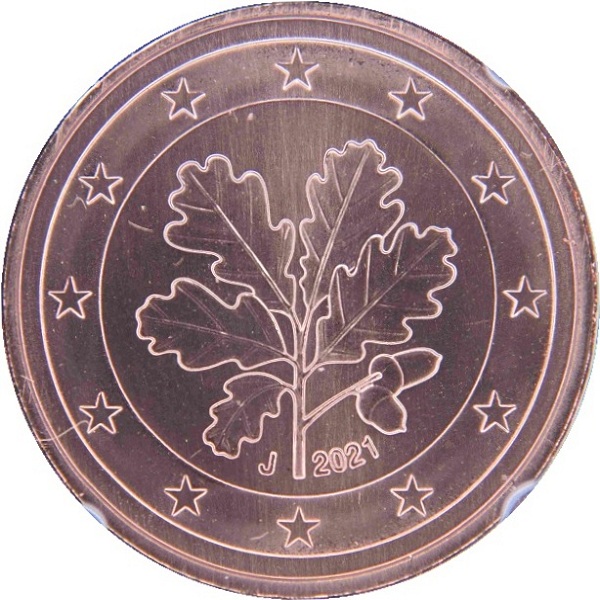 Germany 5 Euro cent (2021) "J" KM#