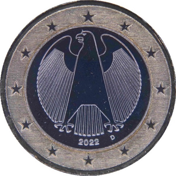 Германия 1 Евро (2022) "D" KM#