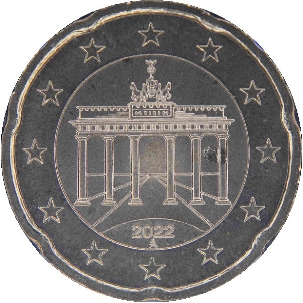 Германия 20 Евро цент (2022) "A" KM#