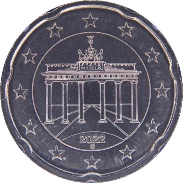 Германия 20 Евро цент (2022) "G" KM#
