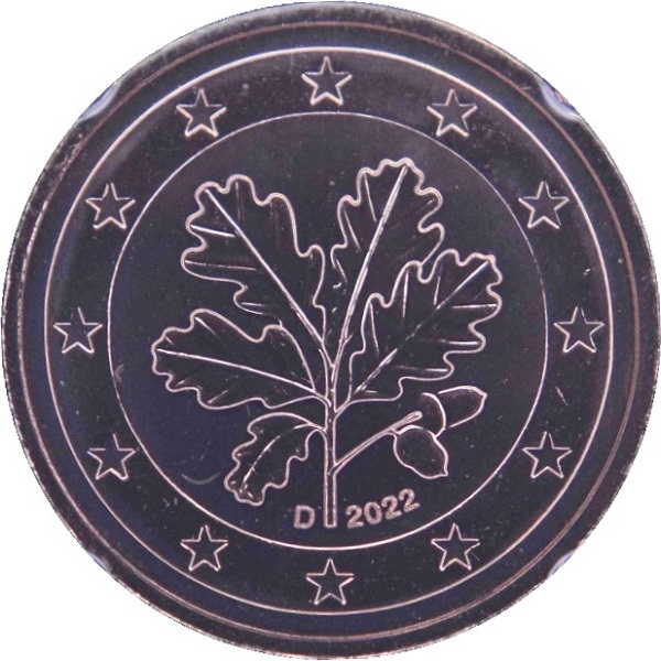 Германия 2 Евро цент (2022) "D" KM#