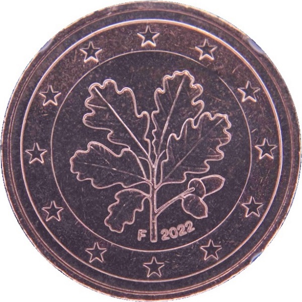 Германия 2 Евро цент (2022) "F" KM#