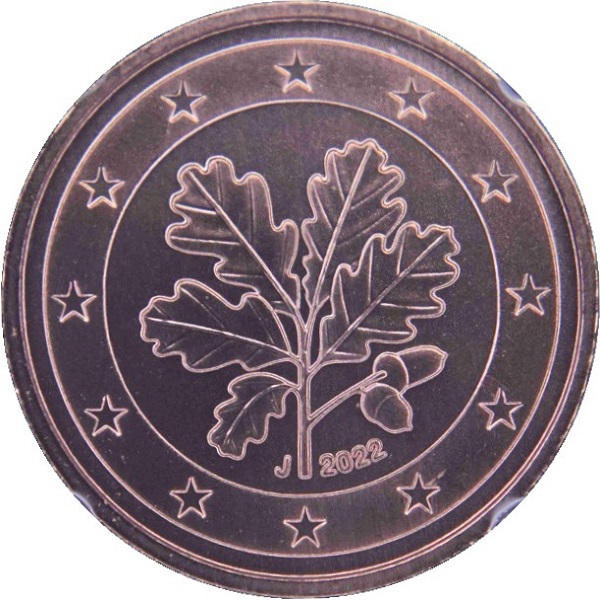 Германия 2 Евро цент (2022) "J" KM#