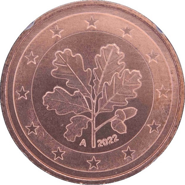 Германия 5 Евро цент (2022) "A" KM#