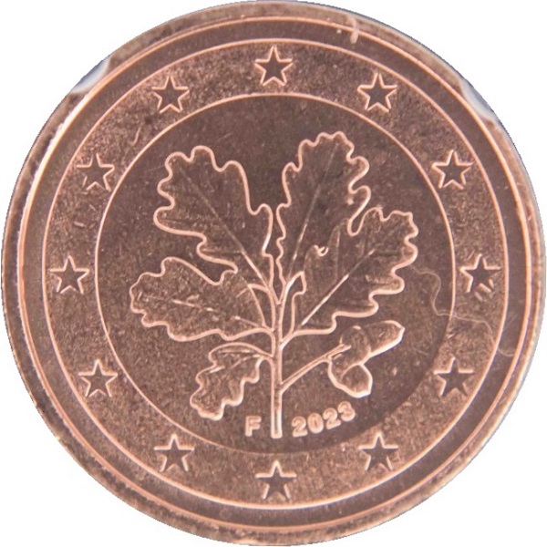 Германия 1 Евро цент (2023) "F" KM#
