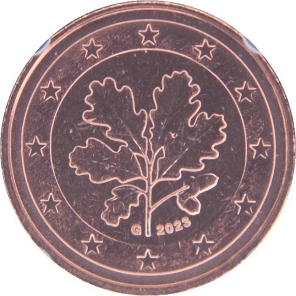 Германия 1 Евро цент (2023) "G" KM#