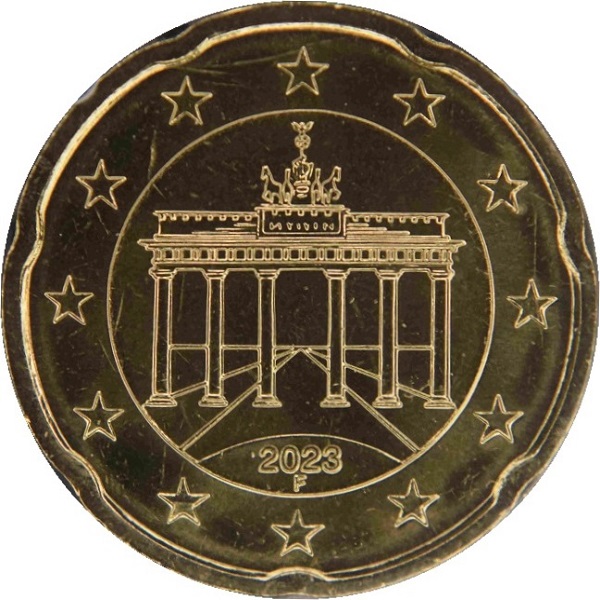 Германия 20 Евро цент (2023) "F" KM#