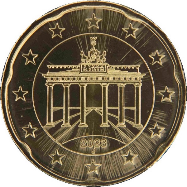 Германия 20 Евро цент (2023) "J" KM#