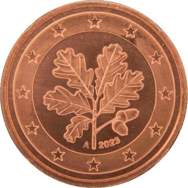 Германия 2 Евро цент (2023) "A" KM#