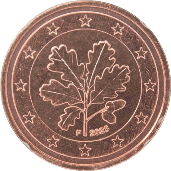 Германия 2 Евро цент (2023) "F" KM#