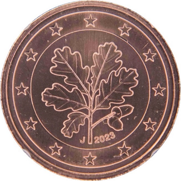 Германия 2 Евро цент (2023) "J" KM#