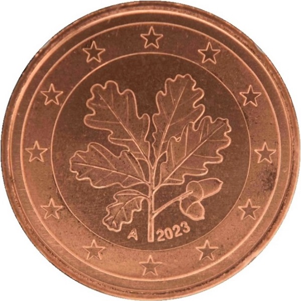 Германия 5 Евро цент (2023) "A" KM#