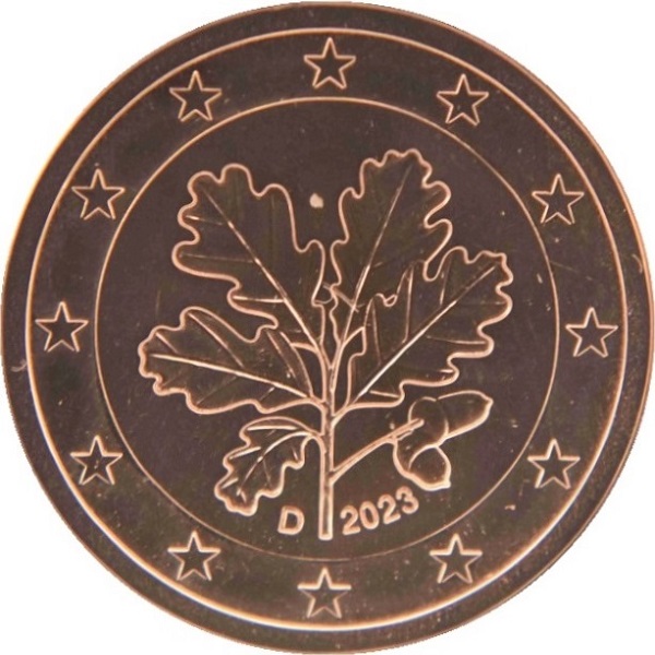 Германия 5 Евро цент (2023) "D" KM#