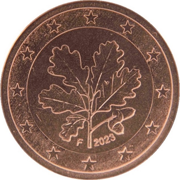 Германия 5 Евро цент (2023) "F" KM#