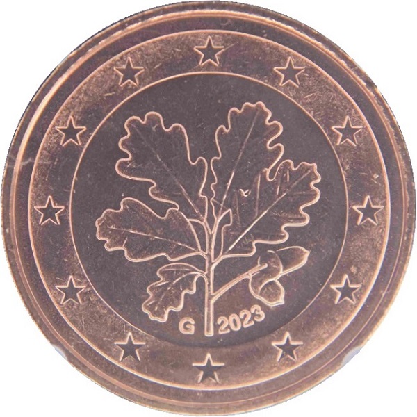 Германия 5 Евро цент (2023) "G" KM#