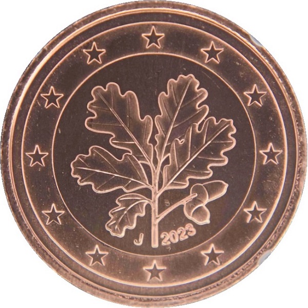 Германия 5 Евро цент (2023) "J" KM#