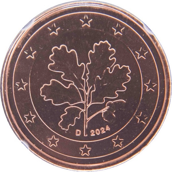 Германия 1 Евро цент (2024) "D" KM#