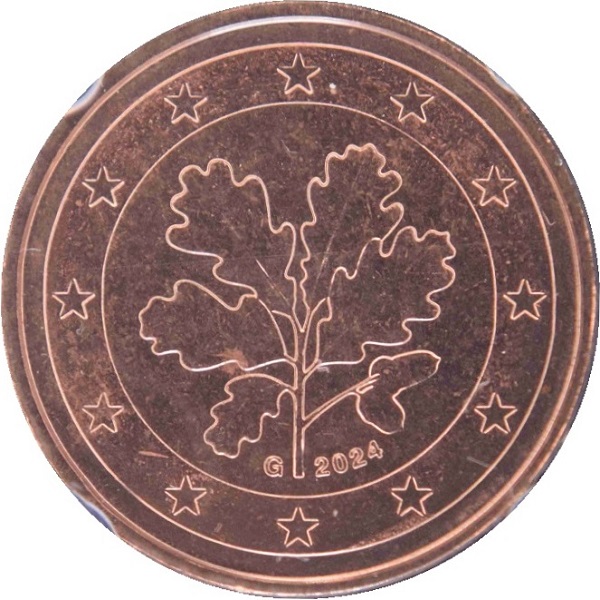 Германия 1 Евро цент (2024) "G" KM#