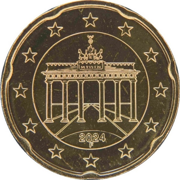 Германия 20 Евро цент (2024) "F" KM#