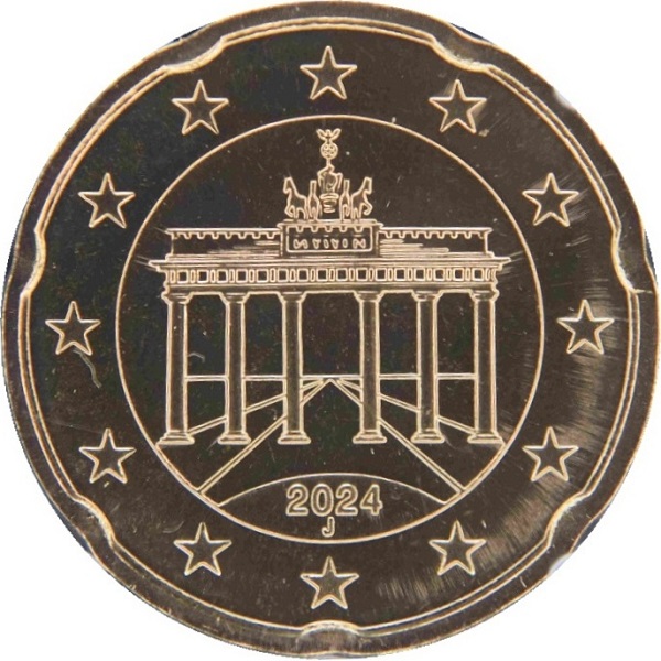 Германия 20 Евро цент (2024) "J" KM#