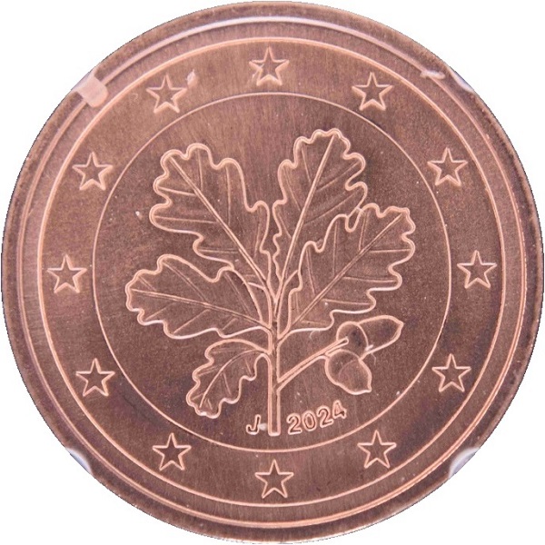 Германия 2 Евро цент (2024) "J" KM#
