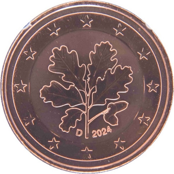 Германия 5 Евро цент (2024) "D" KM#