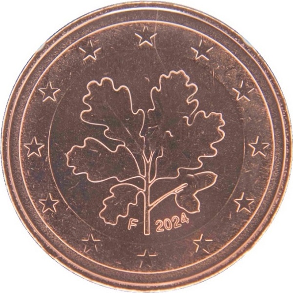 Германия 5 Евро цент (2024) "F" KM#