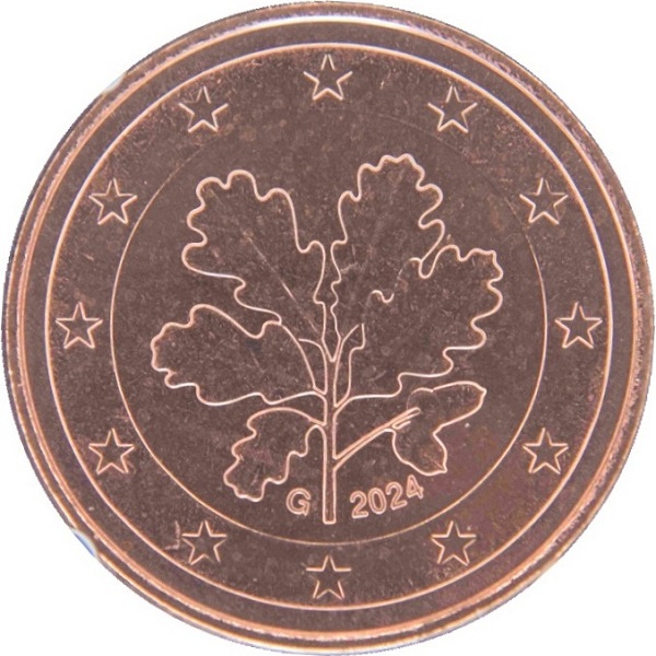 Германия 5 Евро цент (2024) "G" KM#