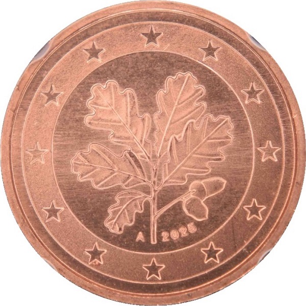 Germany 1 Euro cent (2025) "A" KM#