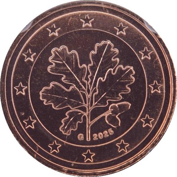 Germany 1 Euro cent (2025) "G" KM#