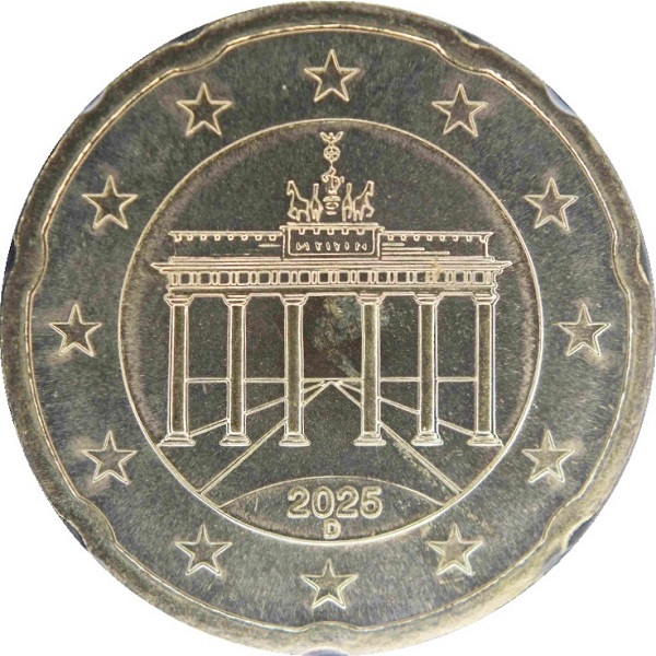Германия 20 Евро цент (2025) "D" KM#